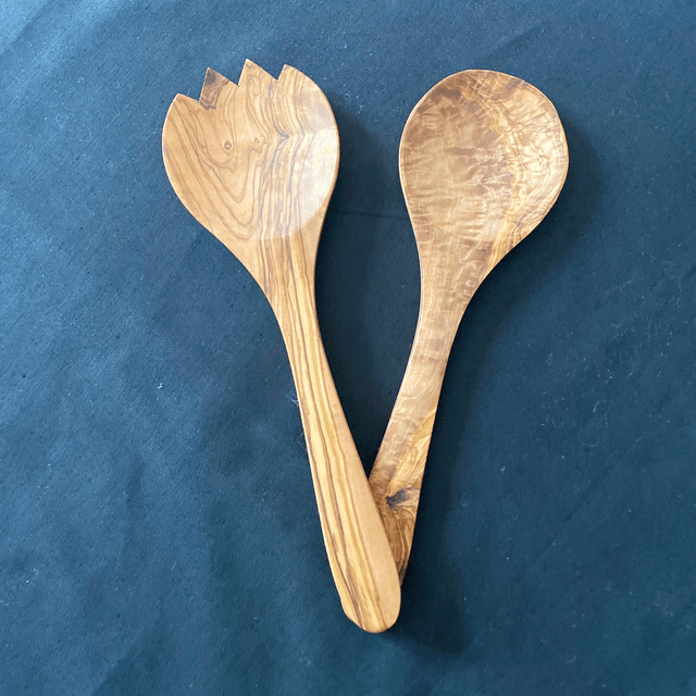 Olive Wood Salad serving Spoons