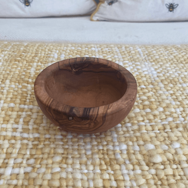 Rustic Olive wood rounded shaped snack, tapas, dip bowl 