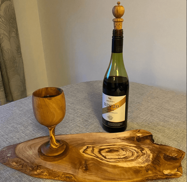 Olive Wood wine glasses/goblets