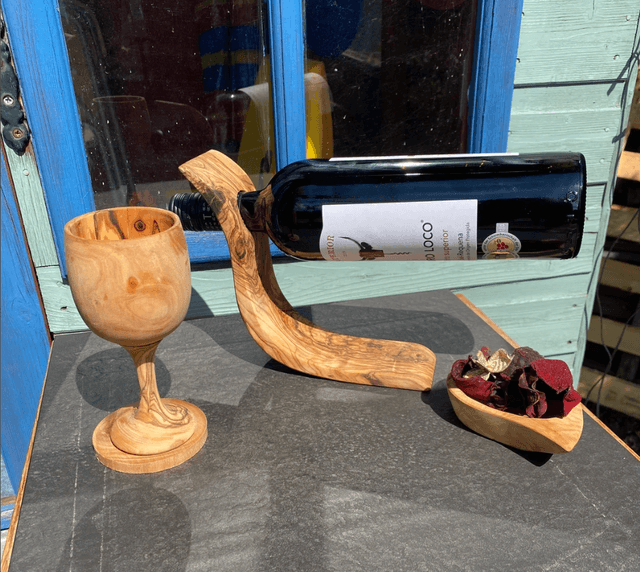 Olive Wood wine glasses/goblets