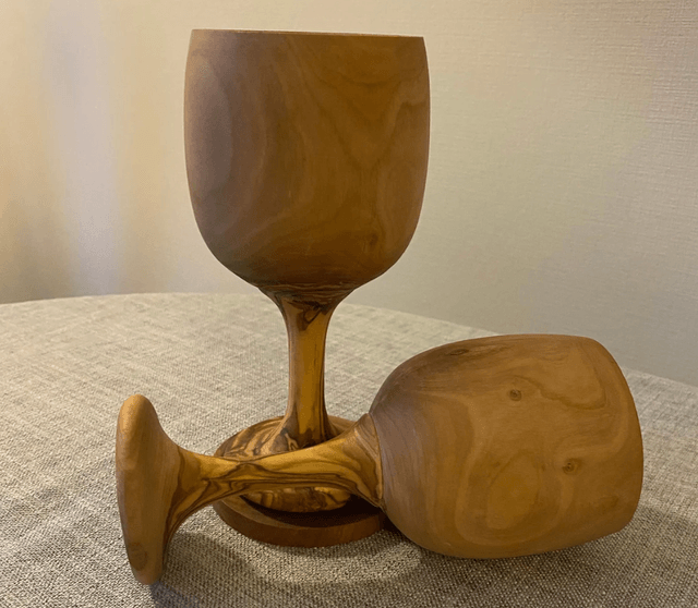Olive Wood wine glasses/goblets